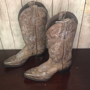 Sonora embroidered leather Texan boots main image 1